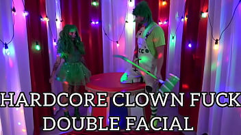 hd hardcore clown fuckfest ends with double facial best